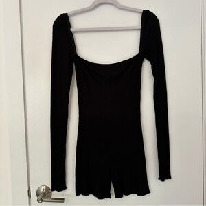 Are you am i long sleeve romper black